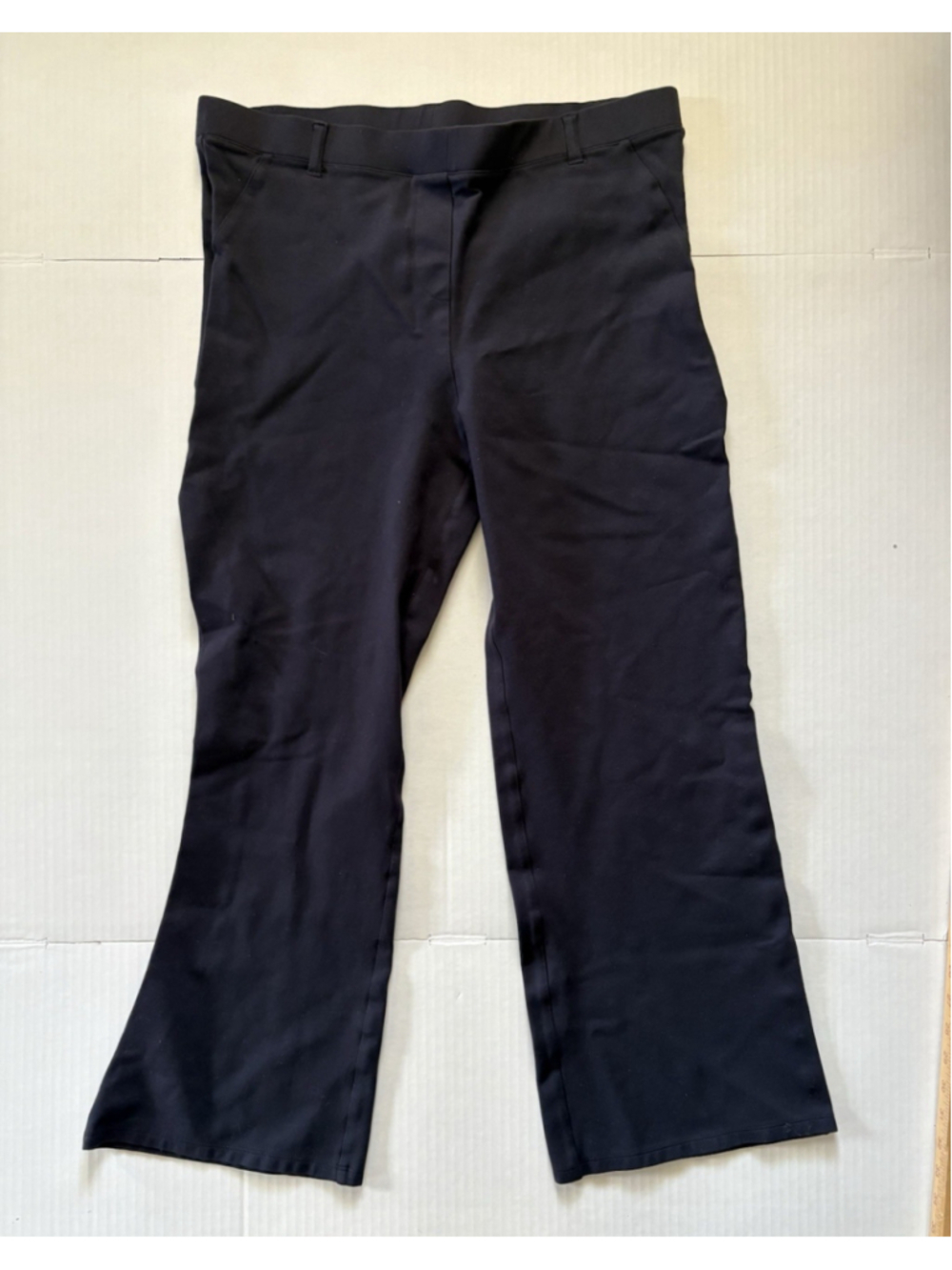 Quince Pants Womens XL Black Crop Wide Leg Stretchy Organic